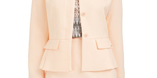 Calvin Klein Women's Peplum Hem Back Slit Blazer Peach Size 12