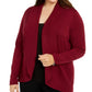 Karen Scott Women's Plus Size Open-Front Cardigan Sweater Red 0X