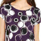 Alfani Women's Printed Round Hem T Shirt Purple Size Petite Small