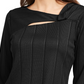 Alfani Women's Petite Solid Twist-Neck Top Black Size Petite Small