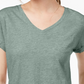 Style & Co Women's V Neck Pocket T-Shirt Green Size PS