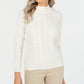 Karen Scott Women's Petite Cable-Knit Sweater White Size PL