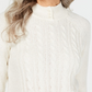 Karen Scott Women's Petite Cable-Knit Sweater White Size PL