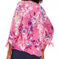 JM Collection Women's Asymmetrical Printed Necklace Top Pink Size X-Small