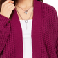 Style & Co Women's Chunky Cable-Knit Open-Front Cardigan Bright Purple Size XX-Large