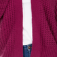 Style & Co Women's Chunky Cable-Knit Open-Front Cardigan Bright Purple Size XX-Large