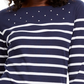 Karen Scott Women's Colorblocked Studded Top Navy Size Small