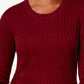 Karen Scott Women's Petite Marled Cotton Cable-Knit Sweater Red Size Petite S