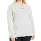 Karen Scott Women's Plus Size Marled Cotton Shawl-Collar Sweater Gray Size 0X
