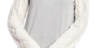 Bailey 44 Women's Margo Cable-Knit-Sleeve Top Gray Size Medium