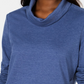 Karen Scott Women's Sport Cowl Neck Top Blue Size Large