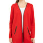 Charter Club Women's Milano Cotton Open Front Cardigan Red Size Large