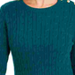 Charter Club Women's Textured Embellished Patterned Long Sleeve Jewel Neck Sweater Green Size XX-Large