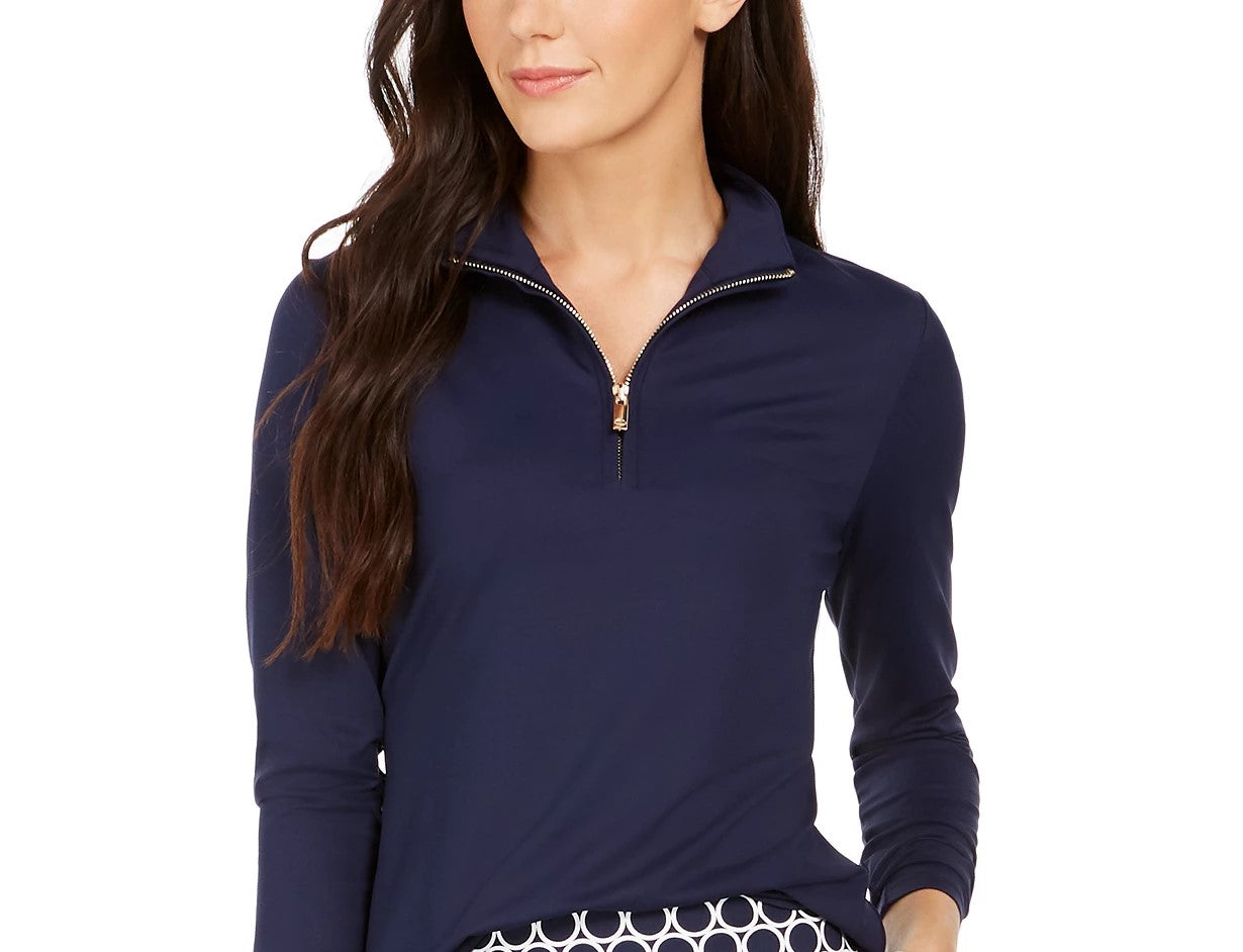 Charter Club Women's Half-Zip Top Blue Size X-Large