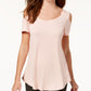JM Collection Women's Cold-Shoulder Swing T-Shirt Orange Size Small
