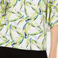 Alfani Women's Bell Sleeve Printed Top White Size PM