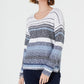 Style & Co Women's Petite Striped Drop-Shoulder Sweater Blue Size PL
