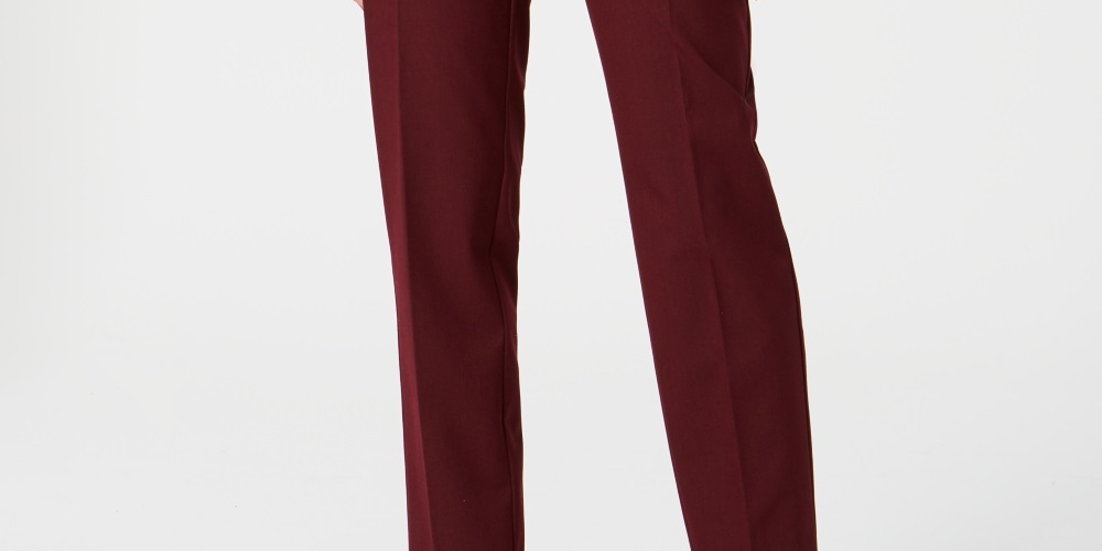 Charter Club Women's Slim Leg Ankle Pants Wine Size 10 Petite