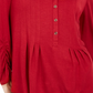 NY Collection Women's Petite Lace-Yoke Knit Top Red Size Medium
