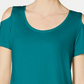 JM Collection Women's Cold-Shoulder Swing T-Shirt Blue Size Large