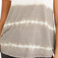 Style & Co Women's Tie Dyed V Neck Linen Blend Top White Size Large