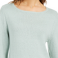 Style & Company Women's Ribbed Patterned Long Sleeve Jewel Neck Blouse Sweater Green Size PL