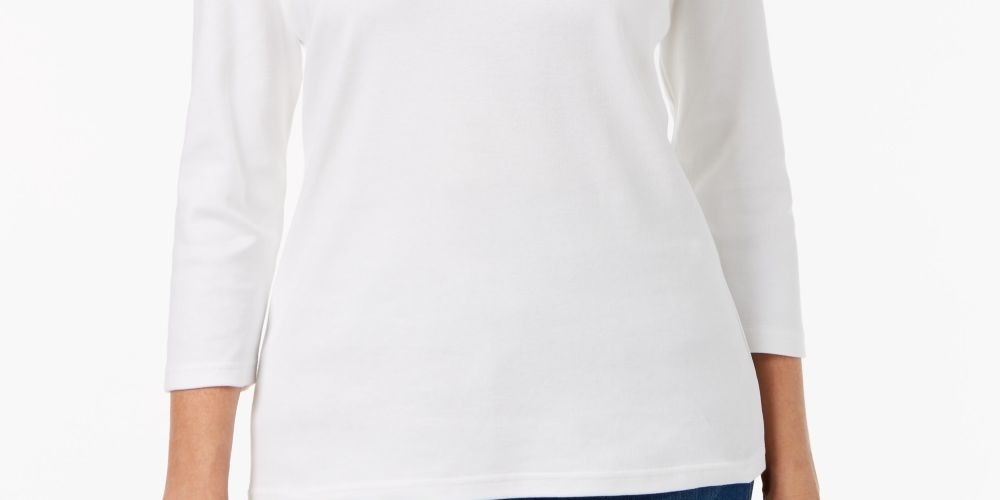 Karen Scott Women's Scoop-Neck Top In Regular And Petite White Size XX-Large