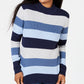 Karen Scott Women's Ribbed Mock Neck Cotton Sweater Blue Size Small