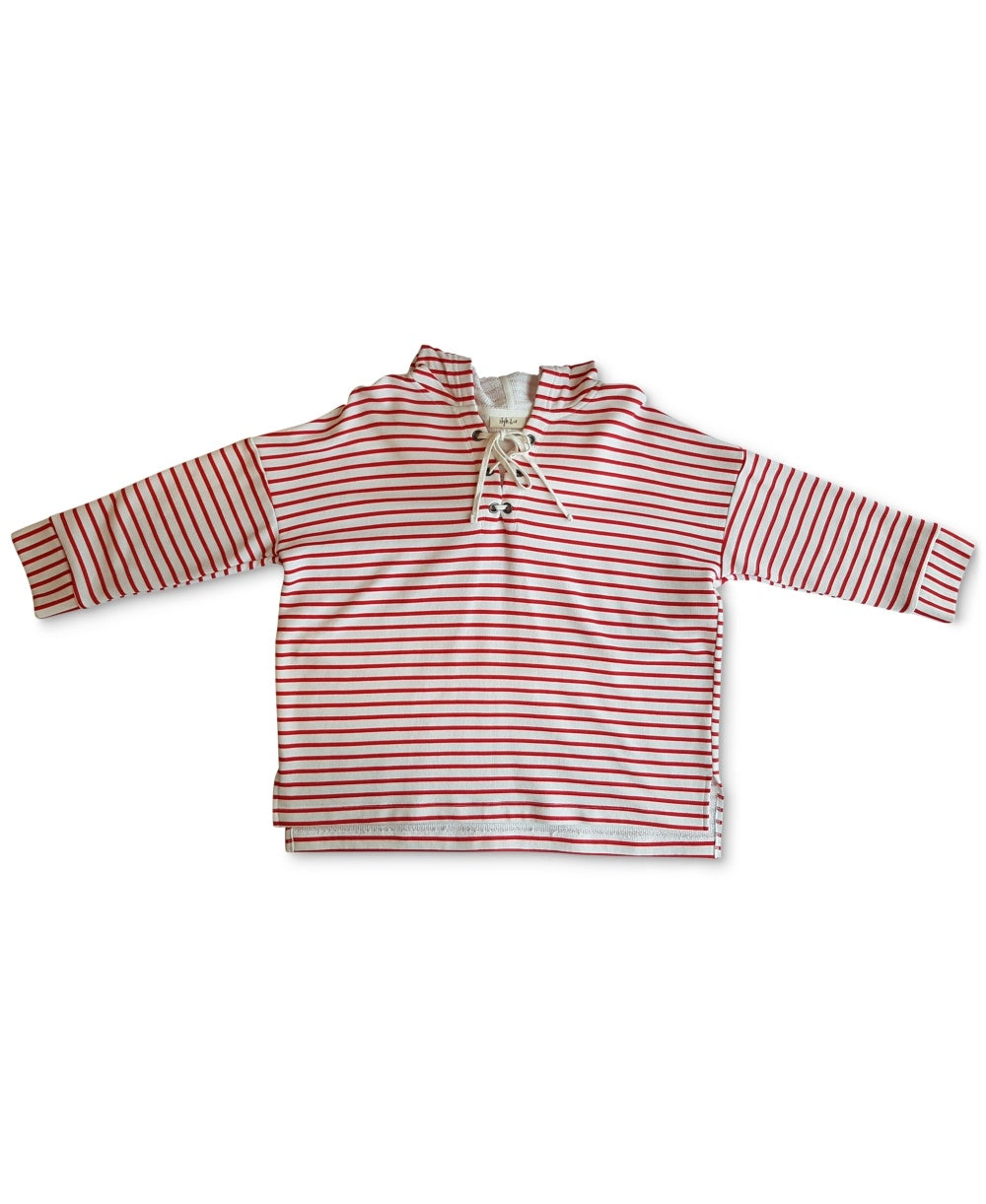 Style & Co Women's Striped Lace-Up Hoodie Red Size X-Large