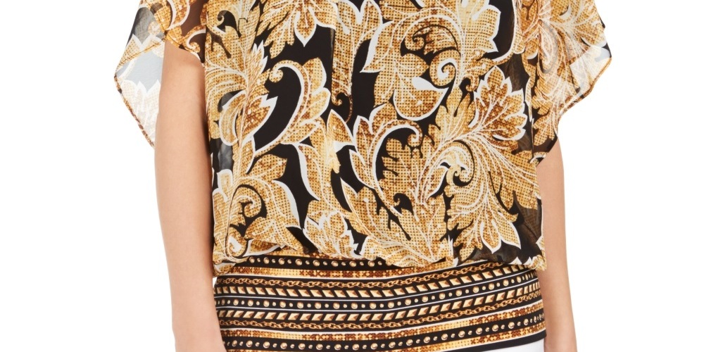 JM Collection Women's Flutter-Sleeve Top Black Size X-Small