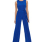 Tommy Hilfiger Women's Crepe Belted Jumpsuit Blue Size 8
