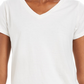 Style & Co Women's Burnout V Neck T-Shirt White Size Medium