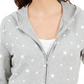Karen Scott Women's Star Gaze Printed Zip Hoodie Gray Size Medium