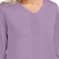 Karen Scott Women's Cotton Cable-Knit Sweater Purple Size Large