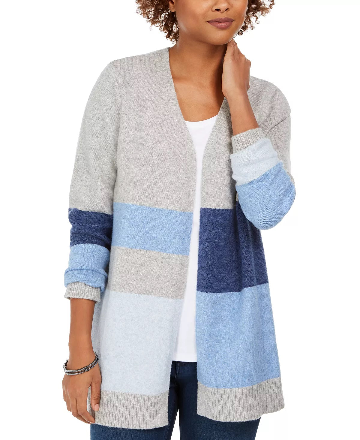 Charter Club Women's Color blocked Knit Cardigan Size XX-Large