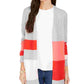 Charter Club Women's Colorblocked Knit Cardigan Red Size XX-Large