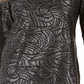 JM Collection Women's Printed Metallic Jacquard Top Black Size Petite Medium