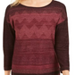JM Collection Women's Metallic-Stitched Drop-Shoulder Sweater Purple Size XL