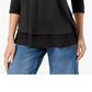 Style & Co Womens Black Ruched 3/4 Sleeve Jewel Neck Top Black Size S
