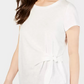 Style & Co Women's Petite Side-Tie Top White Size PS