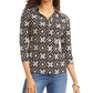 INC International Concepts Women's Rick Striped Shirt Black Size Large