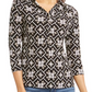 INC International Concepts Women's Rick Striped Shirt Black Size Large