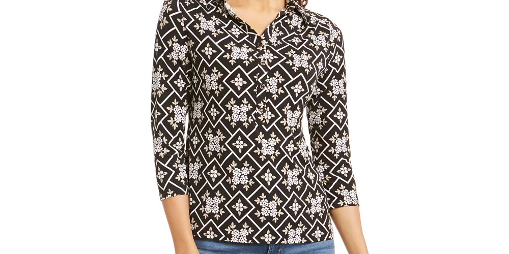 INC International Concepts Women's Rick Striped Shirt Black Size Large