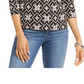 INC International Concepts Women's Rick Striped Shirt Black Size Large