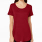 JM Collection Women's Scoop-Neck Top Red Size Small