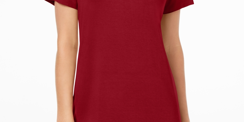JM Collection Women's Scoop-Neck Top Red Size Small