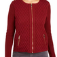 Charter Club Women's Quilted Sweater Jacket  Black Size XX-Large