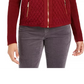 Charter Club Women's Quilted Sweater Jacket  Black Size XX-Large