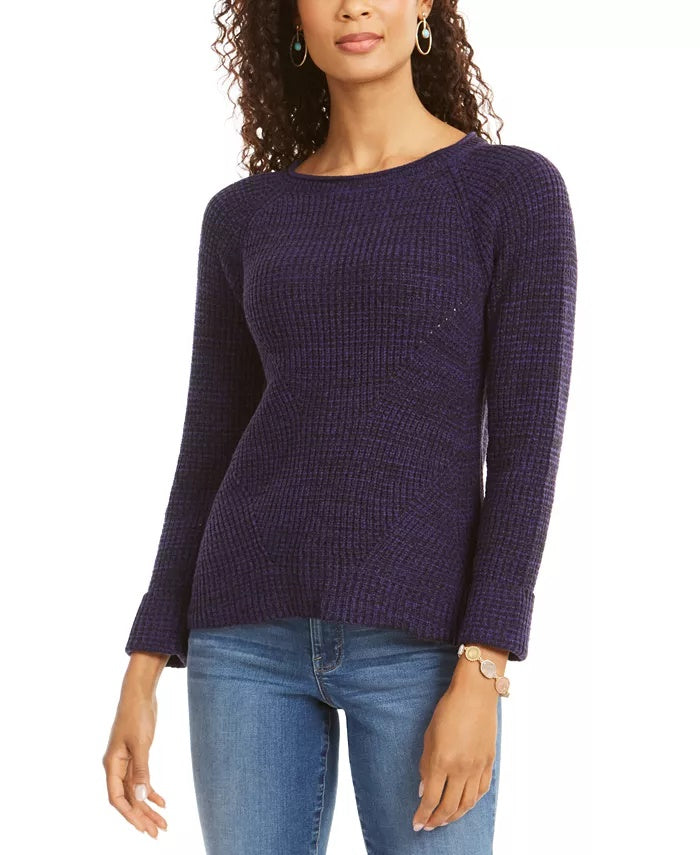 Style & Co Women's Crewneck Marled Sweater Green Size X-Large