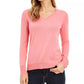 Charter Club Women's Merino Wool Button Cuff V Neck Sweater Gray Size XX-Large